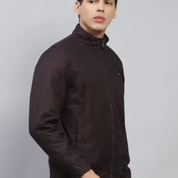 Monte Carlo Men Mock Collar Checked Casual Open Front Jacket image 2