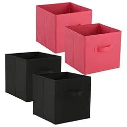 Kuber Industries Pink & Black 4 Pieces Multi-Utility Organisers-picture-36