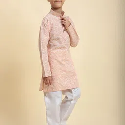 Pro-Ethic STYLE DEVELOPER Boys Ethnic Motifs Printed Regular Pure Cotton Kurta with Pyjamas image 3
