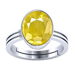 VISHVMA Silver-Plated Sapphire Gemstone Studded Finger Ring-picture-32