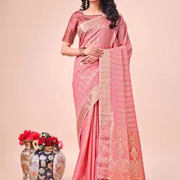 Astita Striped Woven Design Organza Saree-image-98