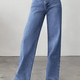 DressBerry Women Comfort Straight Fit High-Rise Light Fade Acid Wash Stretchable Jeans-picture-37