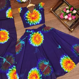 BAESD Girls Printed Ready to Wear Lehenga & Blouse With Dupatta-image-26