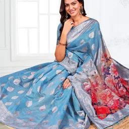 Astita Woven Design Saree with Zari Digital Printed Pallu image 2