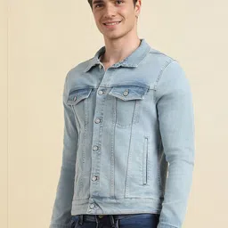 Allen Solly Men Washed Open Front Jacket image 4