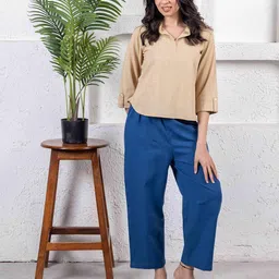 INAAYA JAIPUR Roll-Up Sleeves Cotton Top-image-20