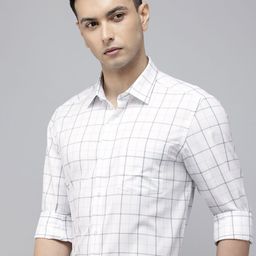 Arrow Manhattan Slim Fit Checked Pure Cotton Formal Shirt-picture-21
