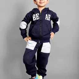 Kwikk Unisex Kids Navy Blue Printed Clothing Set-image-43