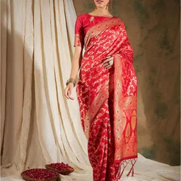 Suha Woven Design Zari Art Silk Ready to Wear Banarasi Saree-image-78