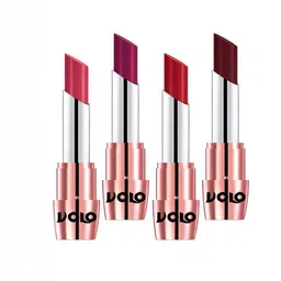 VOLO Set Of 4 Creme Matte Lipsticks - 3.5 g Each - Magenta-Tomato Red-Maroon-Pink image 1