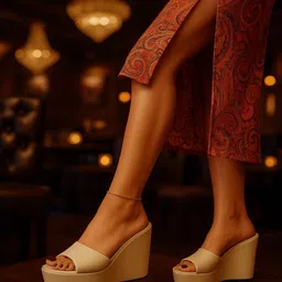 GLO GLAMP Women Suede Wedge Sandals-picture-42