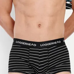 LOGGERHEAD Pack Of 3 Striped Mid Rise Trunks - LHYT011-BLACK-ROYAL-navy-BLACK-ROYAL-navy-image-52