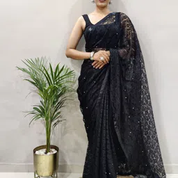 HERE&NOW Floral Brasso Saree-image-40