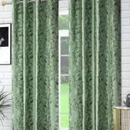 UrbanArts Green 2 Pieces Abstract Printed Room Darkening Door Curtains-picture-15