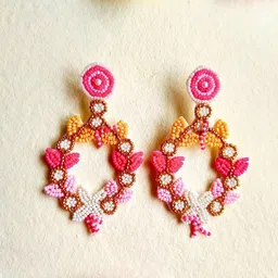 Sangria Beaded Bohemian Drop Earrings-46