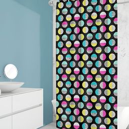 ArtzFolio Black & Pink Printed Waterproof Shower Curtain-image-83