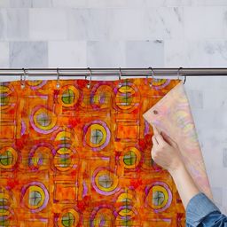 ArtzFolio Orange-Colored Shower Curtains-25