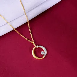 GIVA Gold Moonflower Diamond Pendant-31