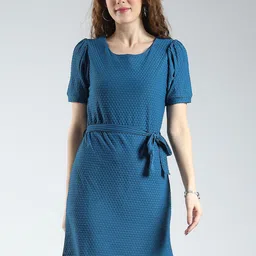 Monte Carlo Women Polka Dot Puff Sleeve A-Line Dress-picture-49