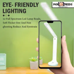 study table lamp Rechargeable LED Desk Table Lamp Touch Sensor 3 Level Brightness Dimmable 12Hrs Study Lamp image 3