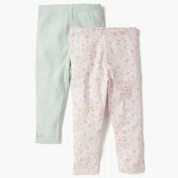 Juniors by Babyshop Infant Girls Pack Of 2 Assorted Cotton Leggings-image-61