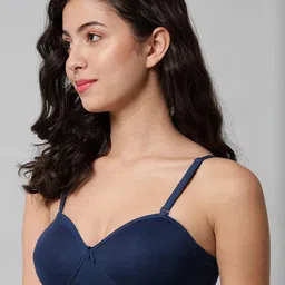 Women Cotton Blue,Green Padded Non-Wired Lingerie Bra Sport wear Gym Crop Tank Top-image-53