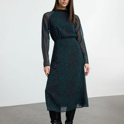 Trendyol Print Cowl Neck Fit & Flare Midi Dress-picture-18