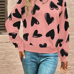 KASHIAN Women Geometric Printed Cotton Sweatshirts-image-70