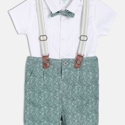 MINI KLUB Infant Boys Printed Cotton Dungaree With Shirt-picture-13