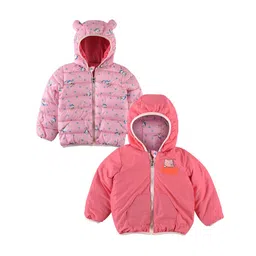 Bold N Elegant Unisex Kids Reversible Outdoor Open Front Jacket with Embroidered-23