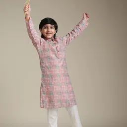 Manyavar Boys Ethnic Motifs Printed Sequinned Straight Kurta with Trouser-picture-31