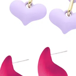 FIMBUL Set Of 2 Gold-Plated Heart Shaped Drop Earrings image 2