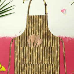 ArtzFolio Yellow & Black Printed Cotton Apron-33