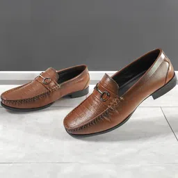Beeone Men Leather Loafers-image-65