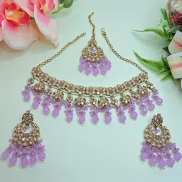 VATSALYA creation Women PurpleJewellery Set-image-59