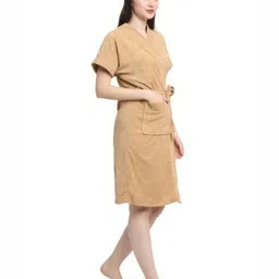 Aura Beige Shawl Collar BathRobe-picture-48