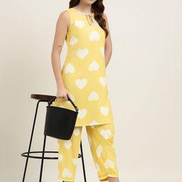 Ranng Printed Round Neck Tunic With Trousers Co-Ords-image-30