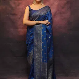 Sitanjali Woven Design Zari Silk Blend Kanjeevaram Saree-image-12