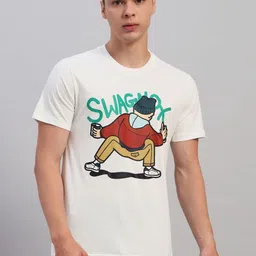 SWAGNOX Men Graphic Printed Round Neck Cotton Regular Fit T-shirt-image-26