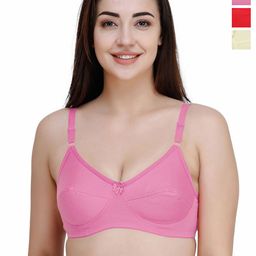 College Girl Women Pack Of 3 Full Coverage Bra-image-9