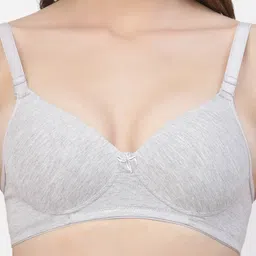 Floret Grey Bra Full Coverage Heavily Padded 360 Degree Support Seamless Push-Up Bra image 3