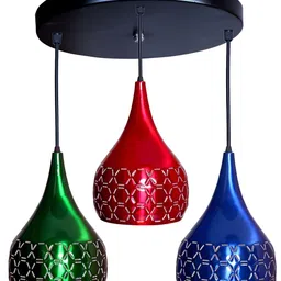 GAUVIK Blue & Green Textured Aluminium Ceiling Lamp-27