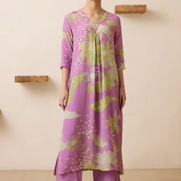 GoSriKi Women Floral Printed Regular Kurta with Trousers-48