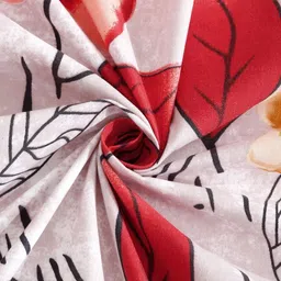 Klotthe White & Red Floral Printed Double Bedsheet With 2 Pillow Covers - 2.7 m x 2.7 m image 3