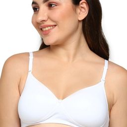 FiveFlag White Non-Wired Heavily Padded Seamless Everyday Bra-image-9