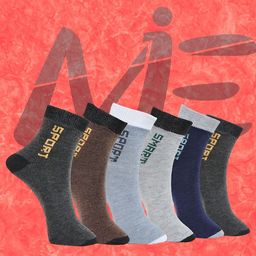 MJE Pack Of 6 Patterned Cotton Ankle Length Socks-picture-45