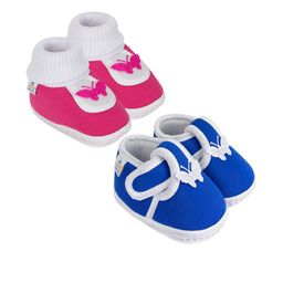 NESKA MODA 0 To 6 Months Set of 2 Pair Newborn Infants Soft Cotton Butterfly Baby Booties-image-44