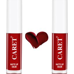 CARET ORGANIC Set Of 2 Transfer Proof Rich-Pigmented Matte Lipsticks - 2 ml Each - Red 3-55