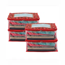 Aura Red 4 Pieces Reusable Wardrobe Organisers-14