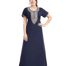 NIGHT QUEEN Women Short Sleeves Maxi Nightdress-picture-6